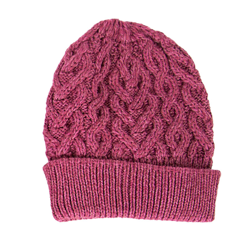 Aran Crafts Super Soft Heart Design Hat  Magenta Pink Colour